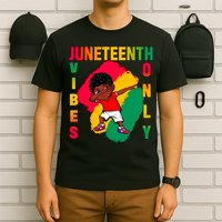 Juneteenth Vibes Only Dabbing African American Boys T-Shirt