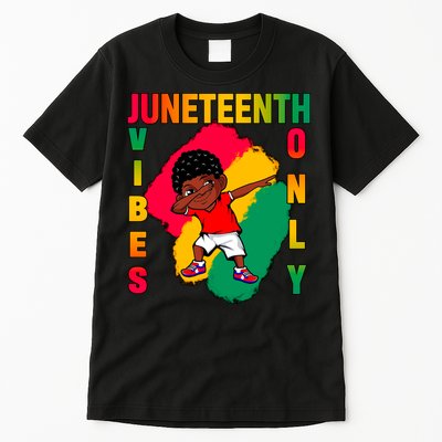 Juneteenth Vibes Only Dabbing African American Boys Tall T-Shirt