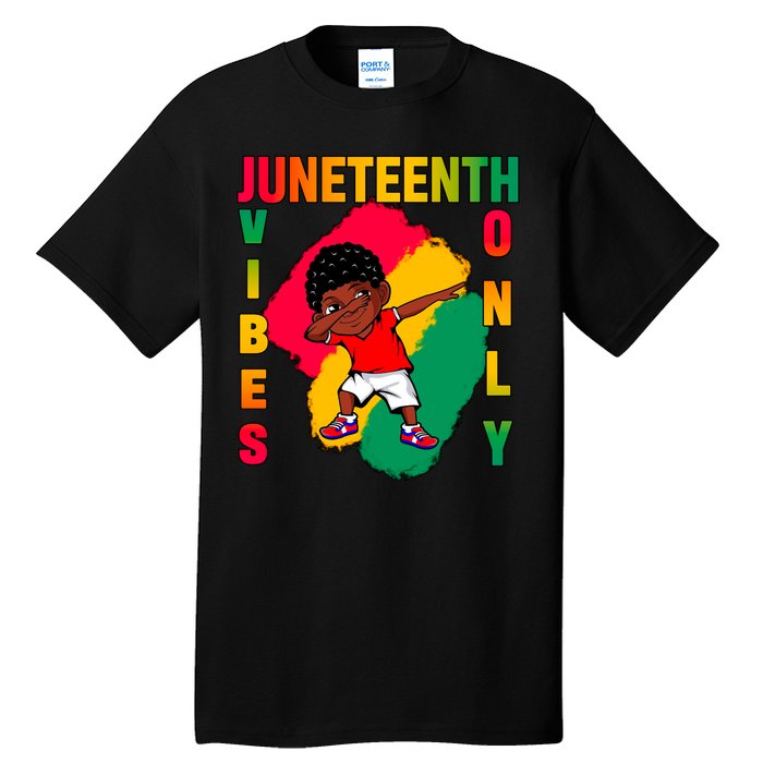 Juneteenth Vibes Only Dabbing African American Boys Tall T-Shirt