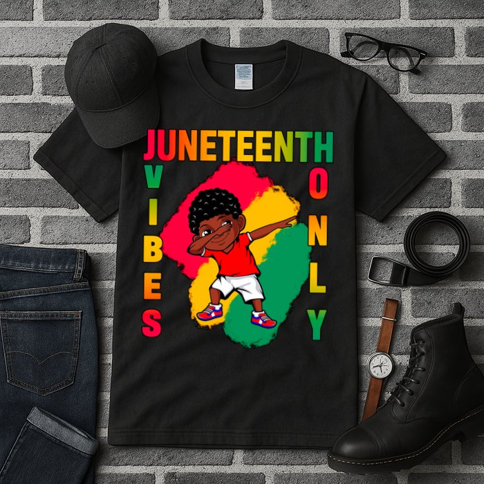Juneteenth Vibes Only Dabbing African American Boys Tall T-Shirt