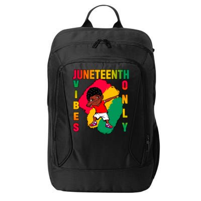 Juneteenth Vibes Only Dabbing African American Boys City Backpack