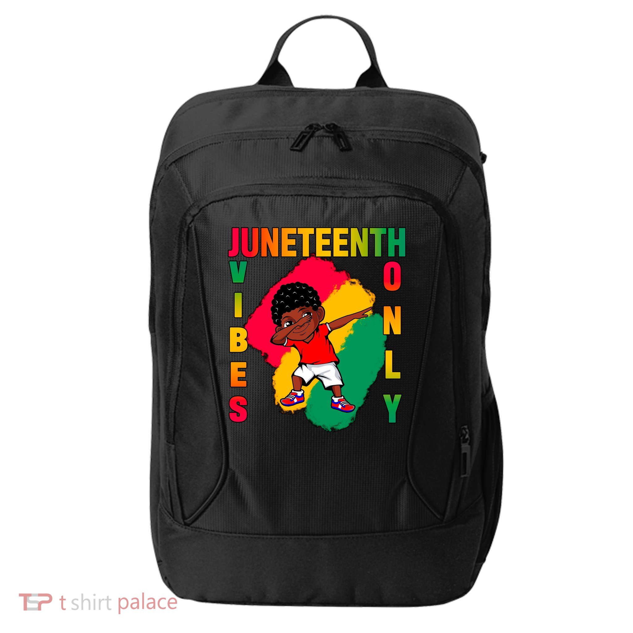 Juneteenth Vibes Only Dabbing African American Boys City Backpack