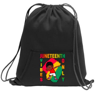 Juneteenth Vibes Only Dabbing African American Boys Sweatshirt Cinch Pack Bag