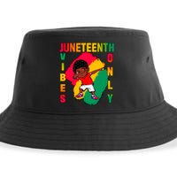 Juneteenth Vibes Only Dabbing African American Boys Sustainable Bucket Hat