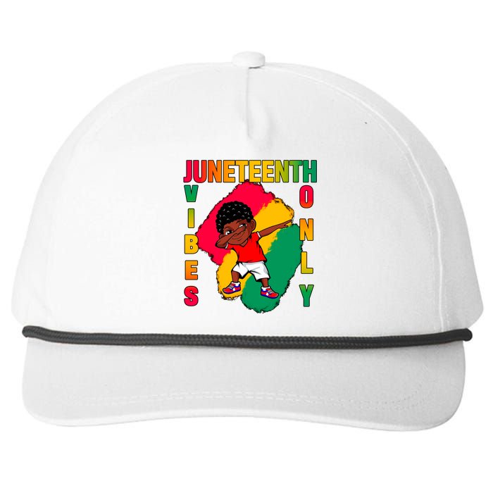 Juneteenth Vibes Only Dabbing African American Boys Snapback Five-Panel Rope Hat