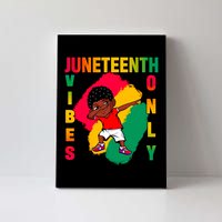 Juneteenth Vibes Only Dabbing African American Boys Canvas