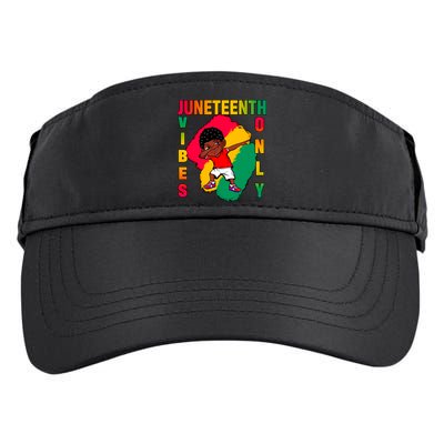 Juneteenth Vibes Only Dabbing African American Boys Adult Drive Performance Visor