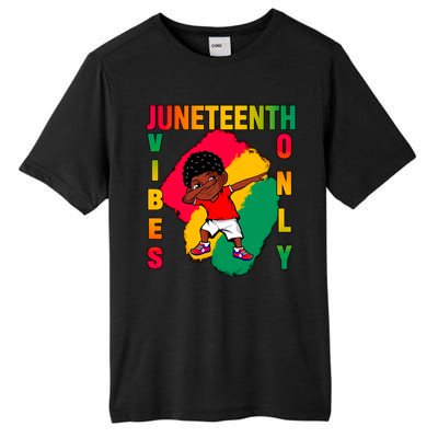 Juneteenth Vibes Only Dabbing African American Boys Tall Fusion ChromaSoft Performance T-Shirt