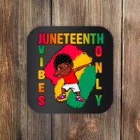 Juneteenth Vibes Only Dabbing African American Boys Coaster