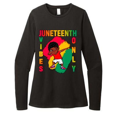 Juneteenth Vibes Only Dabbing African American Boys Womens CVC Long Sleeve Shirt