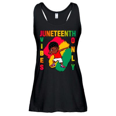 Juneteenth Vibes Only Dabbing African American Boys Ladies Essential Flowy Tank