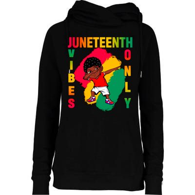 Juneteenth Vibes Only Dabbing African American Boys Womens Funnel Neck Pullover Hood