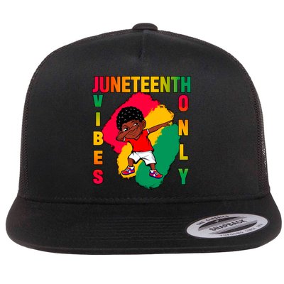 Juneteenth Vibes Only Dabbing African American Boys Flatbill Hat