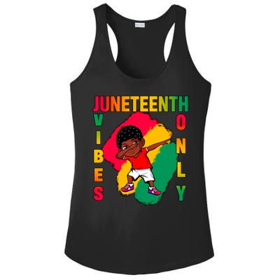 Juneteenth Vibes Only Dabbing African American Boys Ladies PosiCharge Competitor Racerback Tank