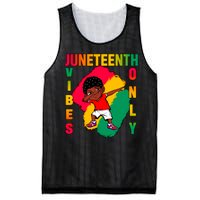 Juneteenth Vibes Only Dabbing African American Boys Mesh Reversible Basketball Jersey Tank