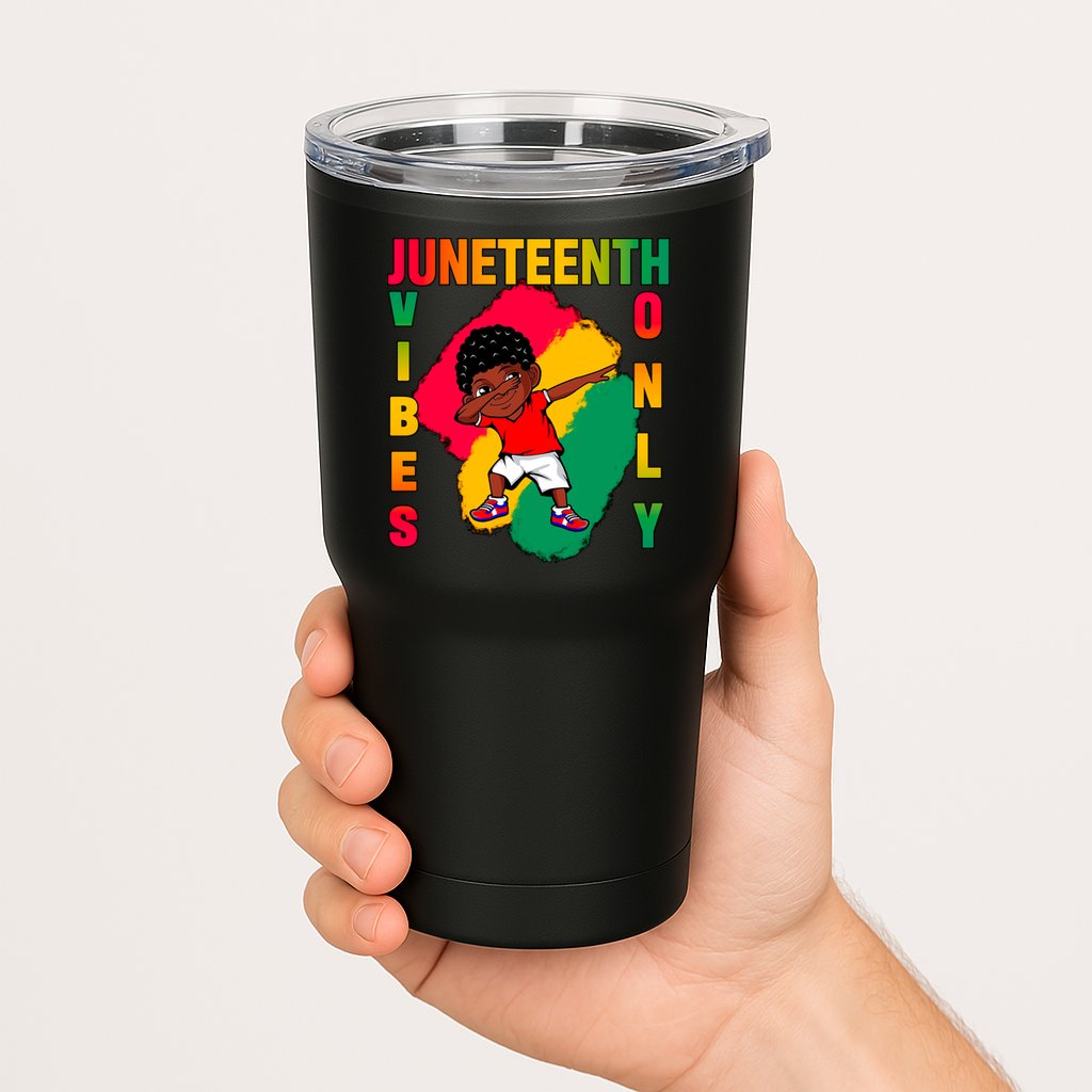 Juneteenth Vibes Only Dabbing African American Boys Tumbler