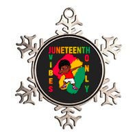 Juneteenth Vibes Only Dabbing African American Boys Metallic Star Ornament