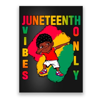 Juneteenth Vibes Only Dabbing African American Boys Poster