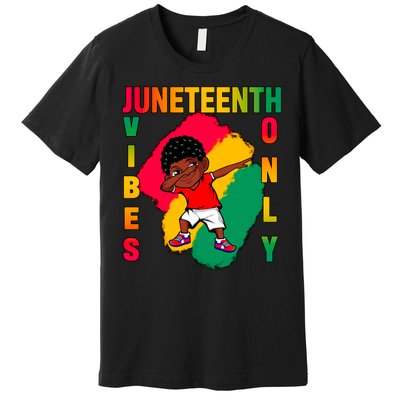 Juneteenth Vibes Only Dabbing African American Boys Premium T-Shirt