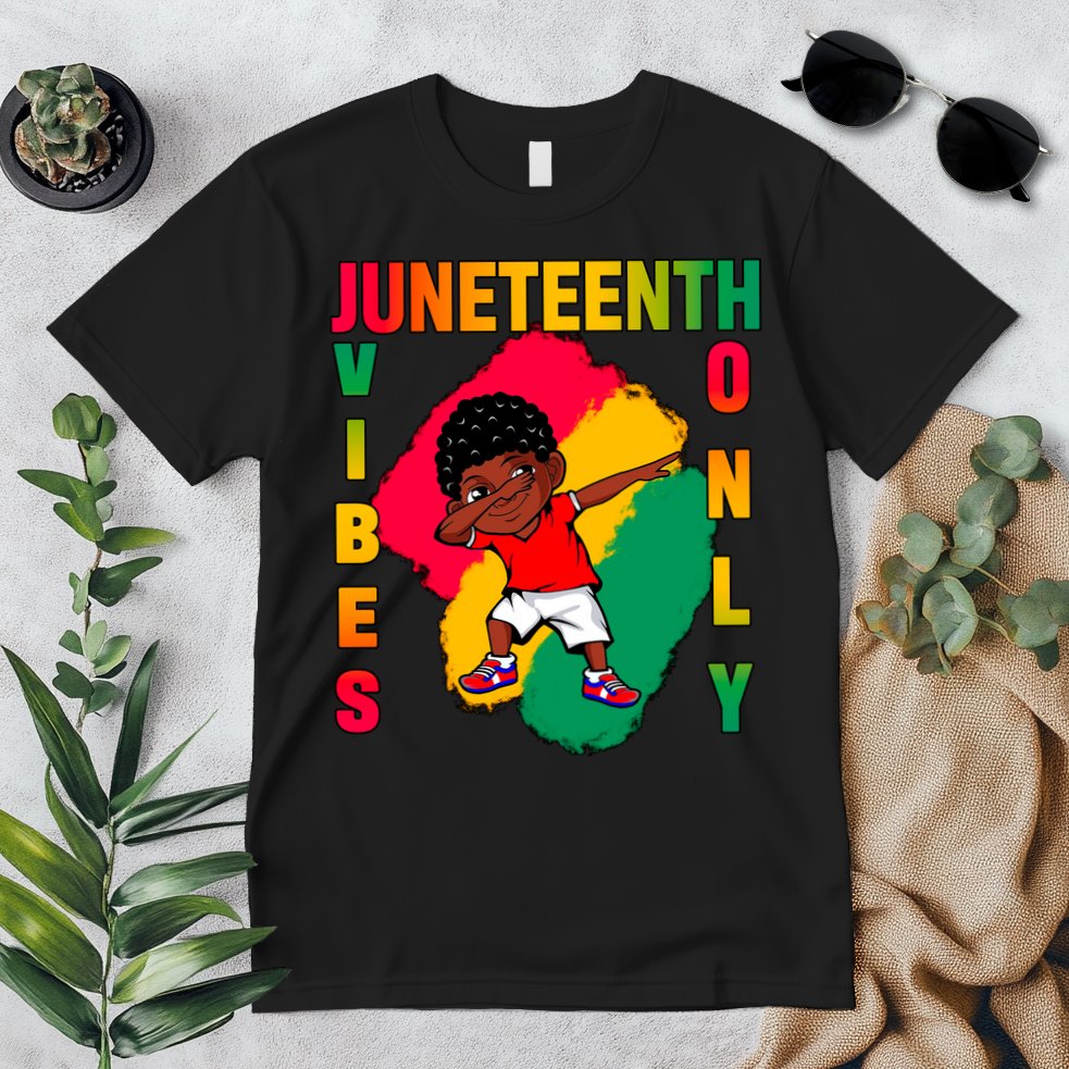 Juneteenth Vibes Only Dabbing African American Boys Premium T-Shirt