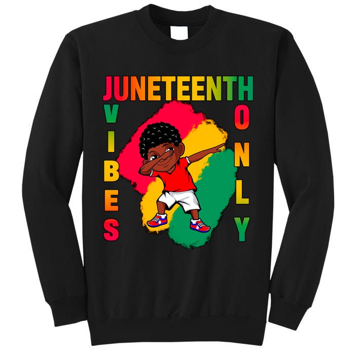 Juneteenth Vibes Only Dabbing African American Boys Tall Sweatshirt