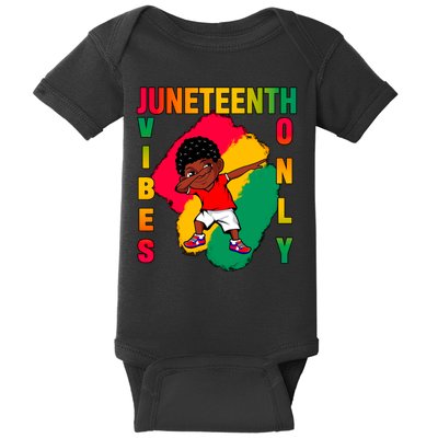 Juneteenth Vibes Only Dabbing African American Boys Baby Bodysuit