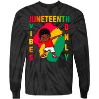 Juneteenth Vibes Only Dabbing African American Boys Tie-Dye Long Sleeve Shirt