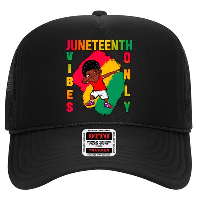 Juneteenth Vibes Only Dabbing African American Boys Trucker Hat