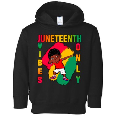 Juneteenth Vibes Only Dabbing African American Boys Toddler Hoodie