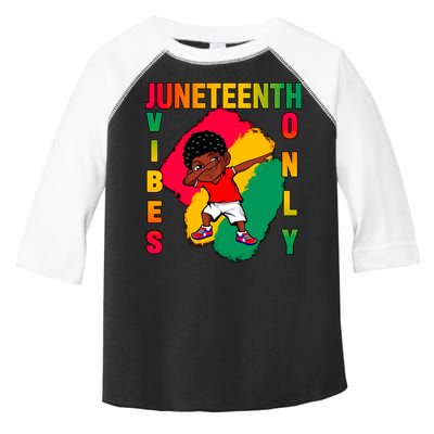 Juneteenth Vibes Only Dabbing African American Boys Toddler Fine Jersey T-Shirt