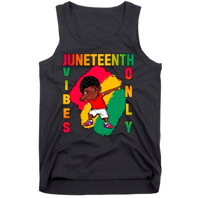 Juneteenth Vibes Only Dabbing African American Boys Tank Top