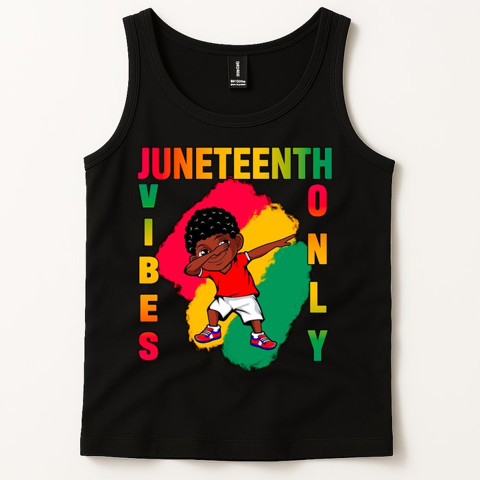 Juneteenth Vibes Only Dabbing African American Boys Tank Top