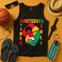 Juneteenth Vibes Only Dabbing African American Boys Tank Top