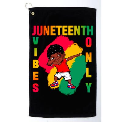 Juneteenth Vibes Only Dabbing African American Boys Golf Towel