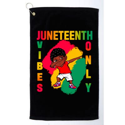 Juneteenth Vibes Only Dabbing African American Boys Platinum Collection Golf Towel