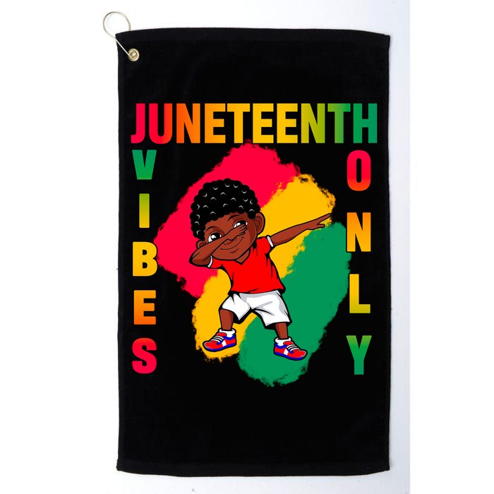 Juneteenth Vibes Only Dabbing African American Boys Golf Towel