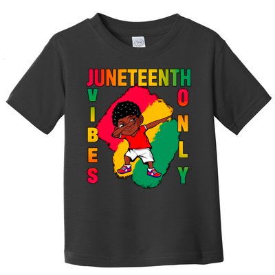 Juneteenth Vibes Only Dabbing African American Boys Toddler T-Shirt