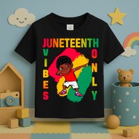 Juneteenth Vibes Only Dabbing African American Boys Toddler T-Shirt
