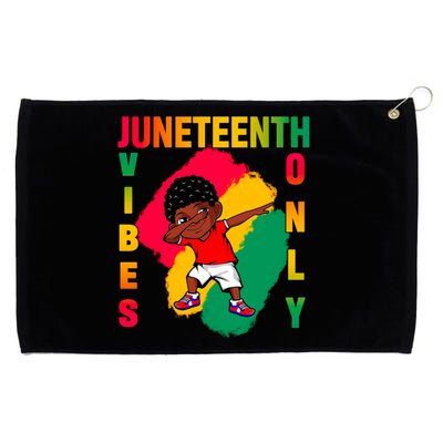 Juneteenth Vibes Only Dabbing African American Boys Grommeted Golf Towel