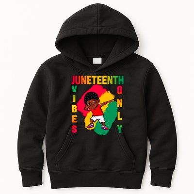 Juneteenth Vibes Only Dabbing African American Boys Kids Hoodie