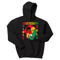 Juneteenth Vibes Only Dabbing African American Boys Kids Hoodie