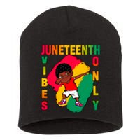 Juneteenth Vibes Only Dabbing African American Boys Short Acrylic Beanie