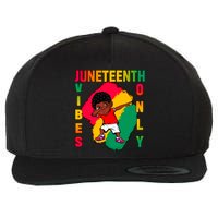 Juneteenth Vibes Only Dabbing African American Boys Wool Snapback Cap