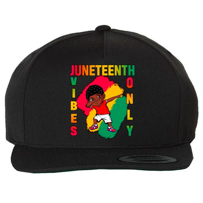 Juneteenth Vibes Only Dabbing African American Boys Wool Snapback Cap