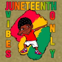 Juneteenth Vibes Only Dabbing African American Boys Garment-Dyed Women's Muscle Tee