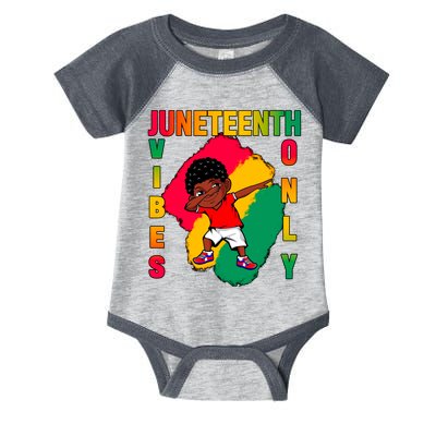 Juneteenth Vibes Only Dabbing African American Boys Infant Baby Jersey Bodysuit