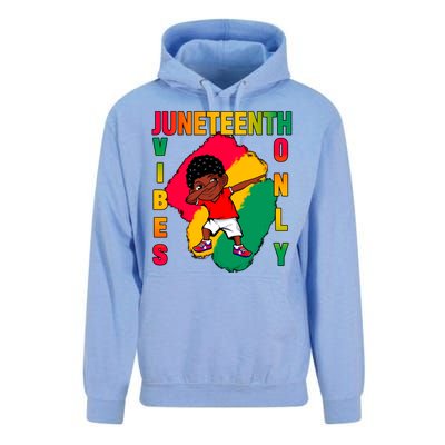 Juneteenth Vibes Only Dabbing African American Boys Unisex Surf Hoodie