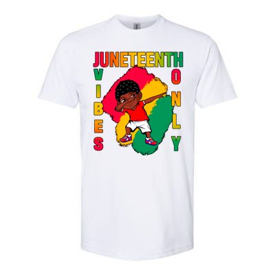 Juneteenth Vibes Only Dabbing African American Boys Softstyle CVC T-Shirt