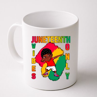 Juneteenth Vibes Only Dabbing African American Boys Coffee Mug