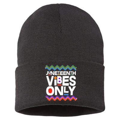 Juneteenth Vibes Only June 19 1865 Sustainable Knit Beanie